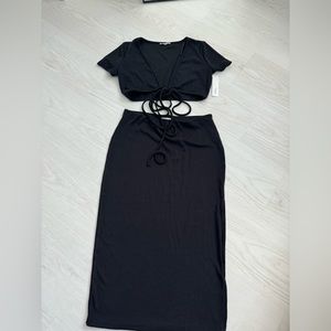 BLACK SKIRT & TOP SET